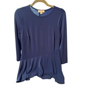 5 Twelve Royal Blue Long Sleeve Poly/Spandex Blouse - s